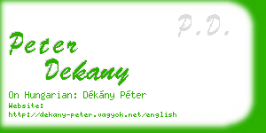 peter dekany business card